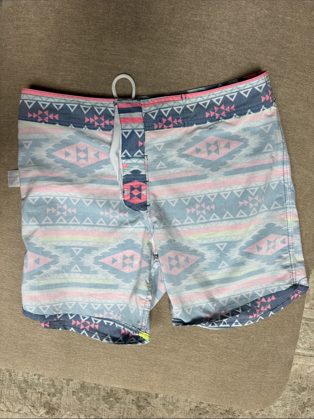 chubbies Aztec Swim Shorts in Blue, Pink, Neon Yellow - Picture 4 of 11
